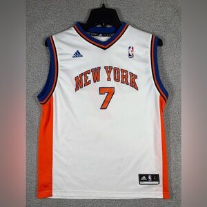 Adidas Carmelo Anthony New York Knicks Jersey Youth Large White Blue Orange #7